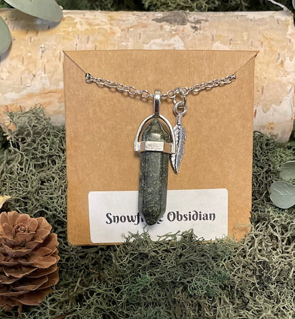 Crystal Pendant Necklace w/ Charms