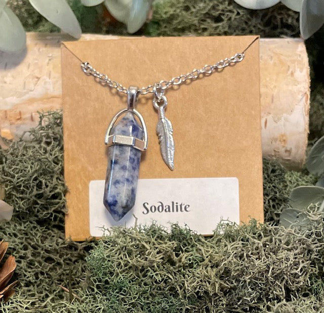Crystal Pendant Necklace w/ Charms