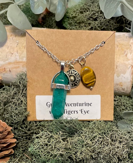 Crystal Pendant Necklace w/ Charms