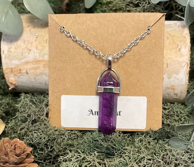 Crystal Pendant Necklace w/ Charms