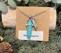 Crystal Pendant Necklace w/ Charms