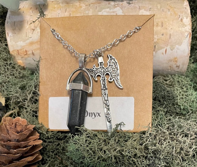 Crystal Pendant Necklace w/ Charms